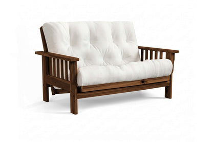 Amish Mission Flat Arm futon loveseat in hickory, Walnut finish
