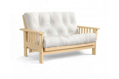Amish Mission Flat Arm futon loveseat in maple, Clear finish
