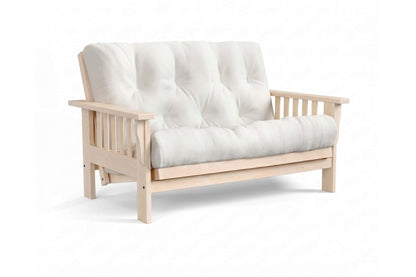 Amish Mission Flat Arm futon loveseat in unfinished maple