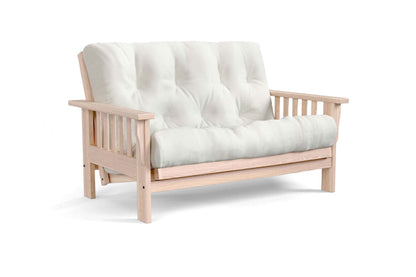 Amish Mission Flat Arm futon loveseat in unfinished oak