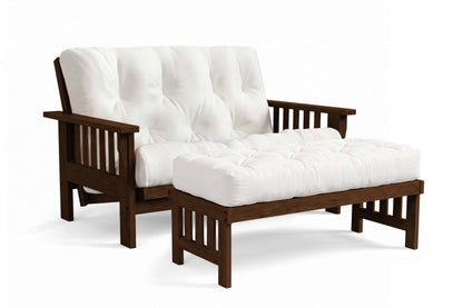 Ottoman for Amish Mission Flat Arm futon loveseat in cherry, Walnut finish
