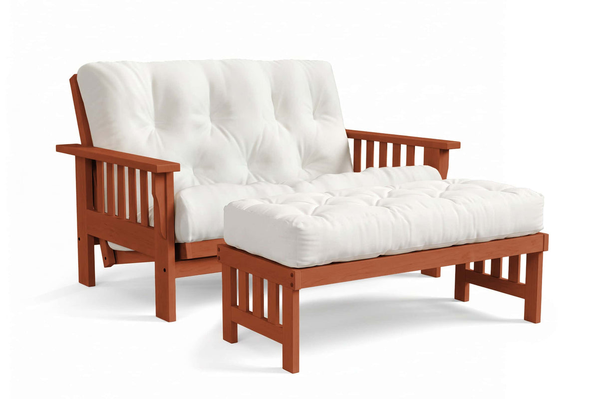 Ottoman for Amish Mission Flat Arm futon loveseat in maple, Michaels finish