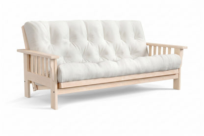 Amish Mission Flat Arm futon sofa in unfinished maple