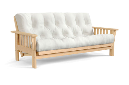 Amish Mission Flat Arm futon sofa in oak, Clear finish