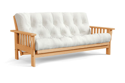 Amish Mission Flat Arm futon sofa in oak, Provincial finish