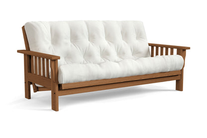 Amish Mission Flat Arm futon sofa in oak, Walnut finish