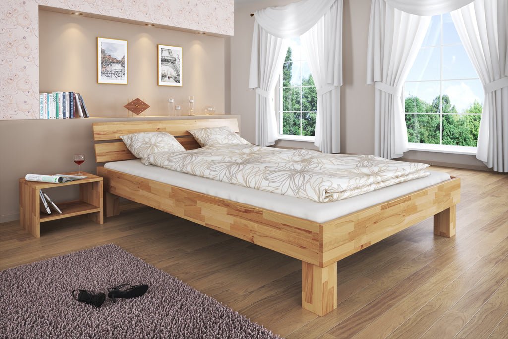 Anchorage Natural Beech Wood Platform Bed - Comfort Pure