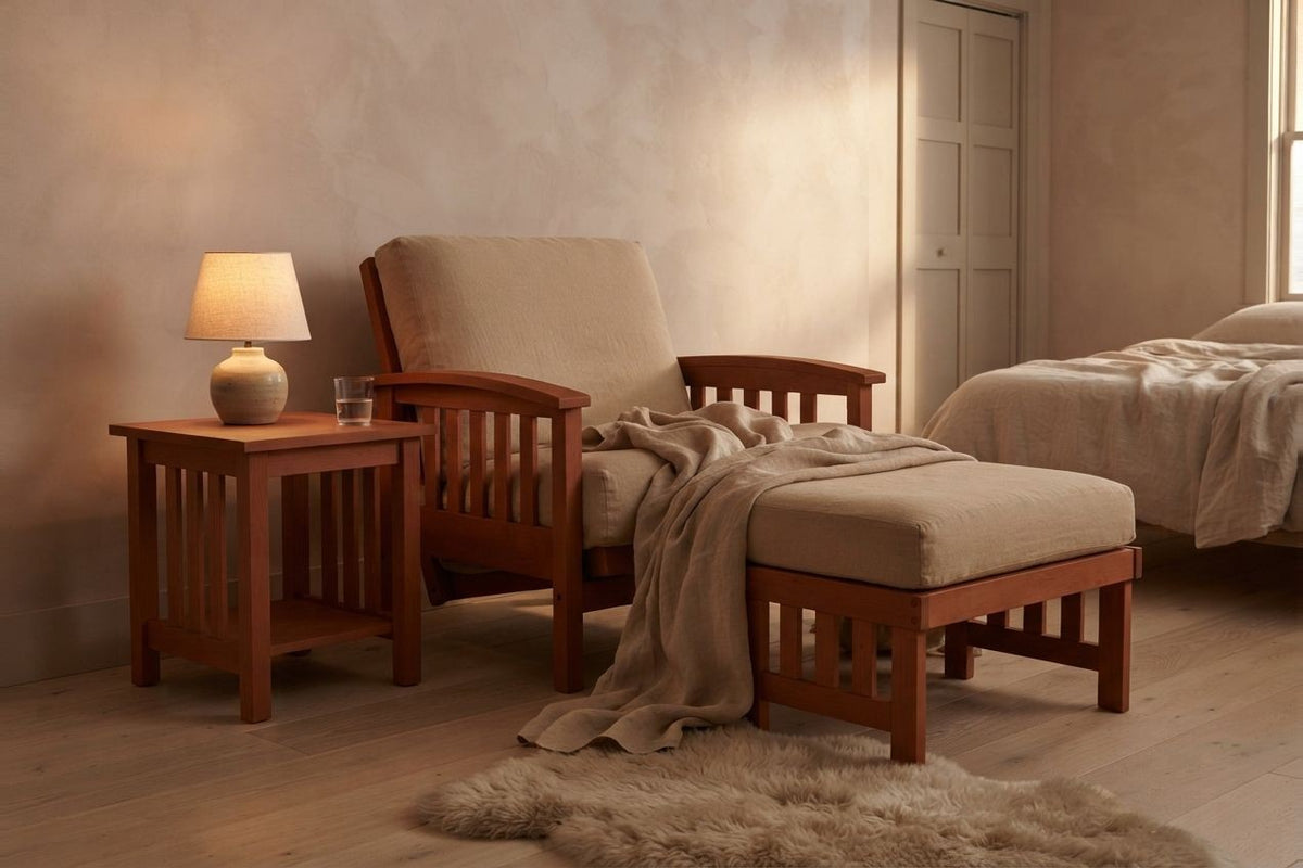 Mission Bent Arm Amish Futon Chair, Ottoman, and End Table • Maple • Michael's
