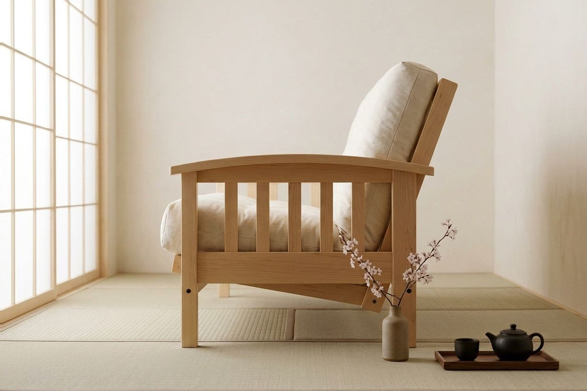 Mission Bent Arm Amish Futon Sofa Bed • Oak • Linseed Oil