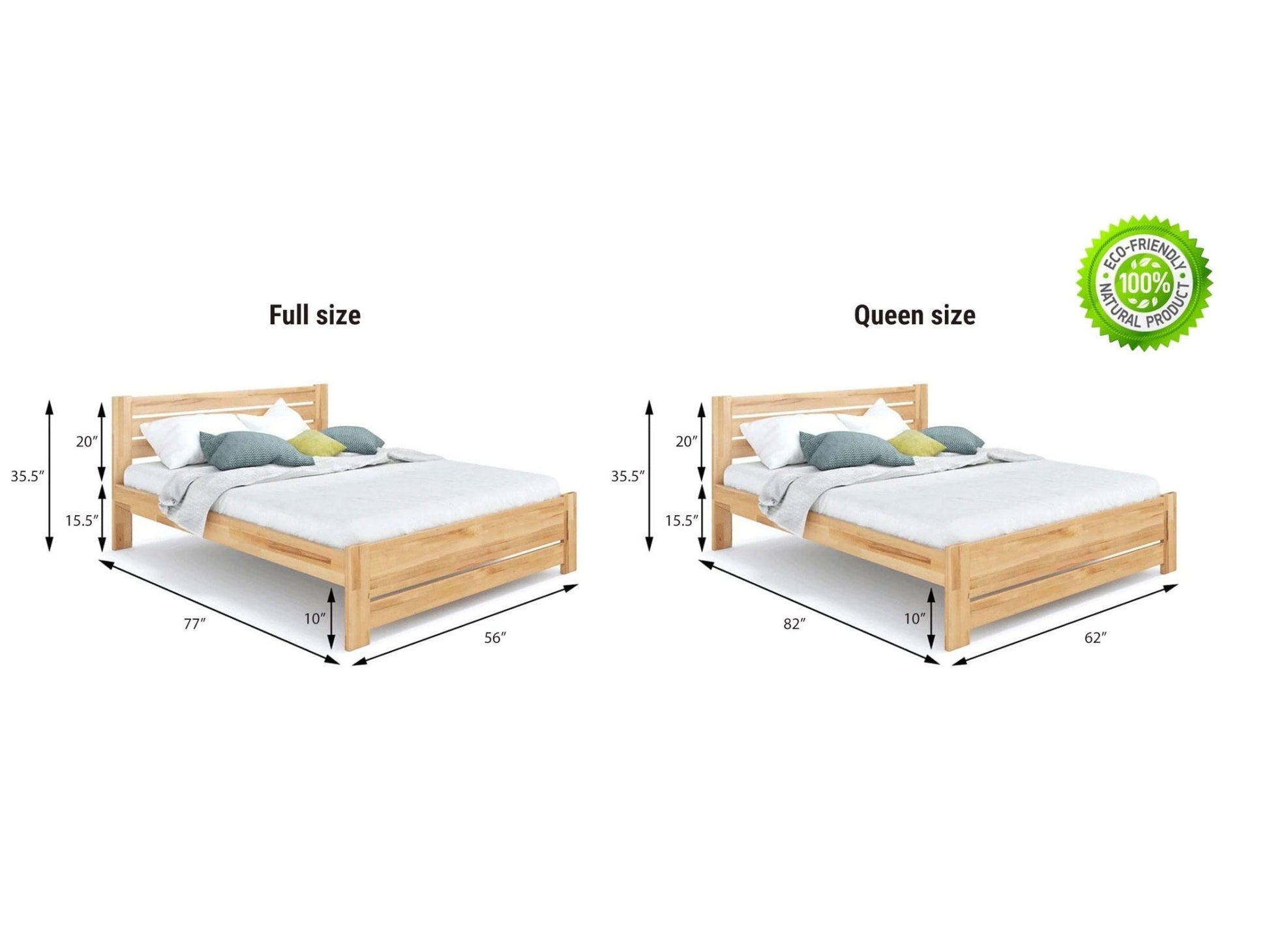 Columbus Natural Chemical-Free Platform Bed - Comfort Pure