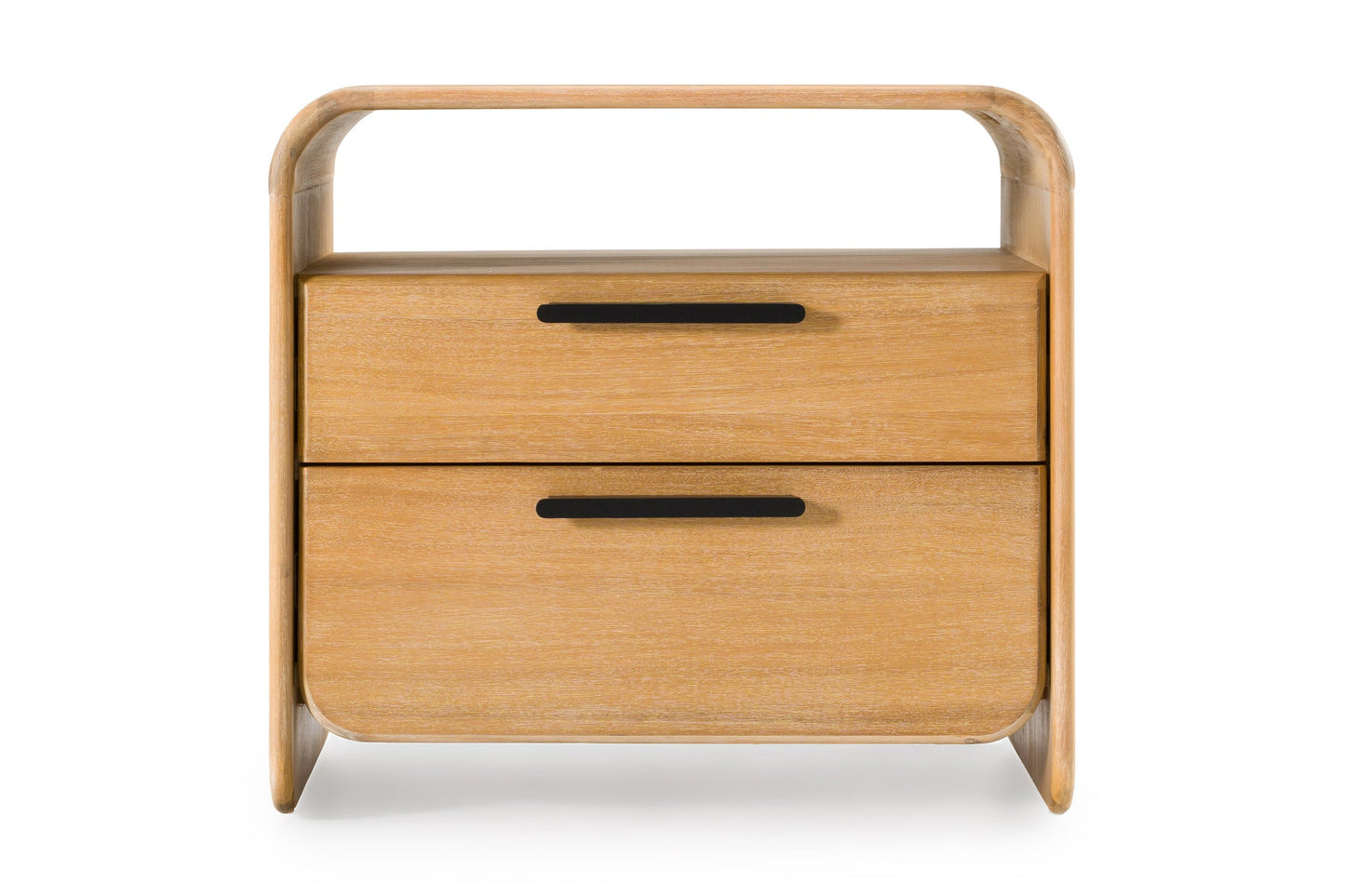 Dresden - Modern Natural Acacia 2-Drawer Nightstand