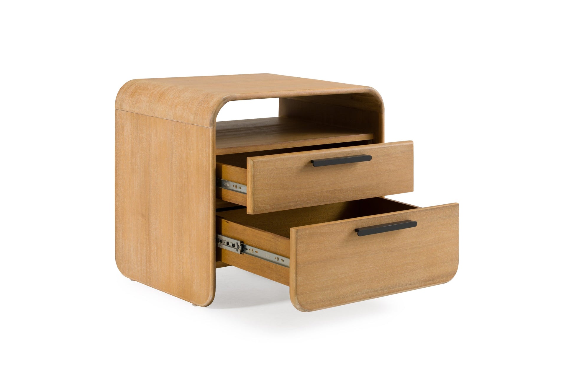 Dresden - Modern Natural Acacia 2-Drawer Nightstand