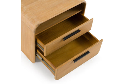 Dresden - Modern Natural Acacia 2-Drawer Nightstand