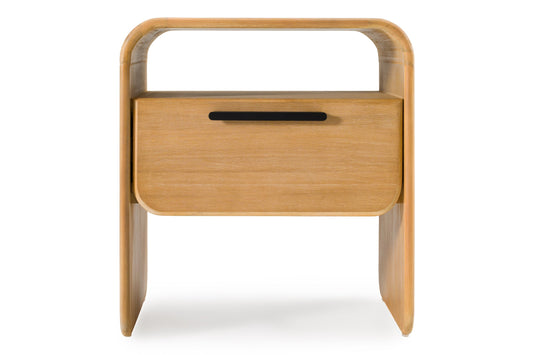 Dresden - Modern Natural Acacia 1-Drawer Nightstand