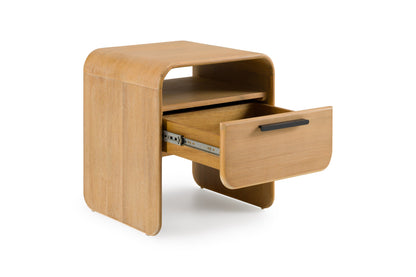 Dresden - Modern Natural Acacia 1-Drawer Nightstand