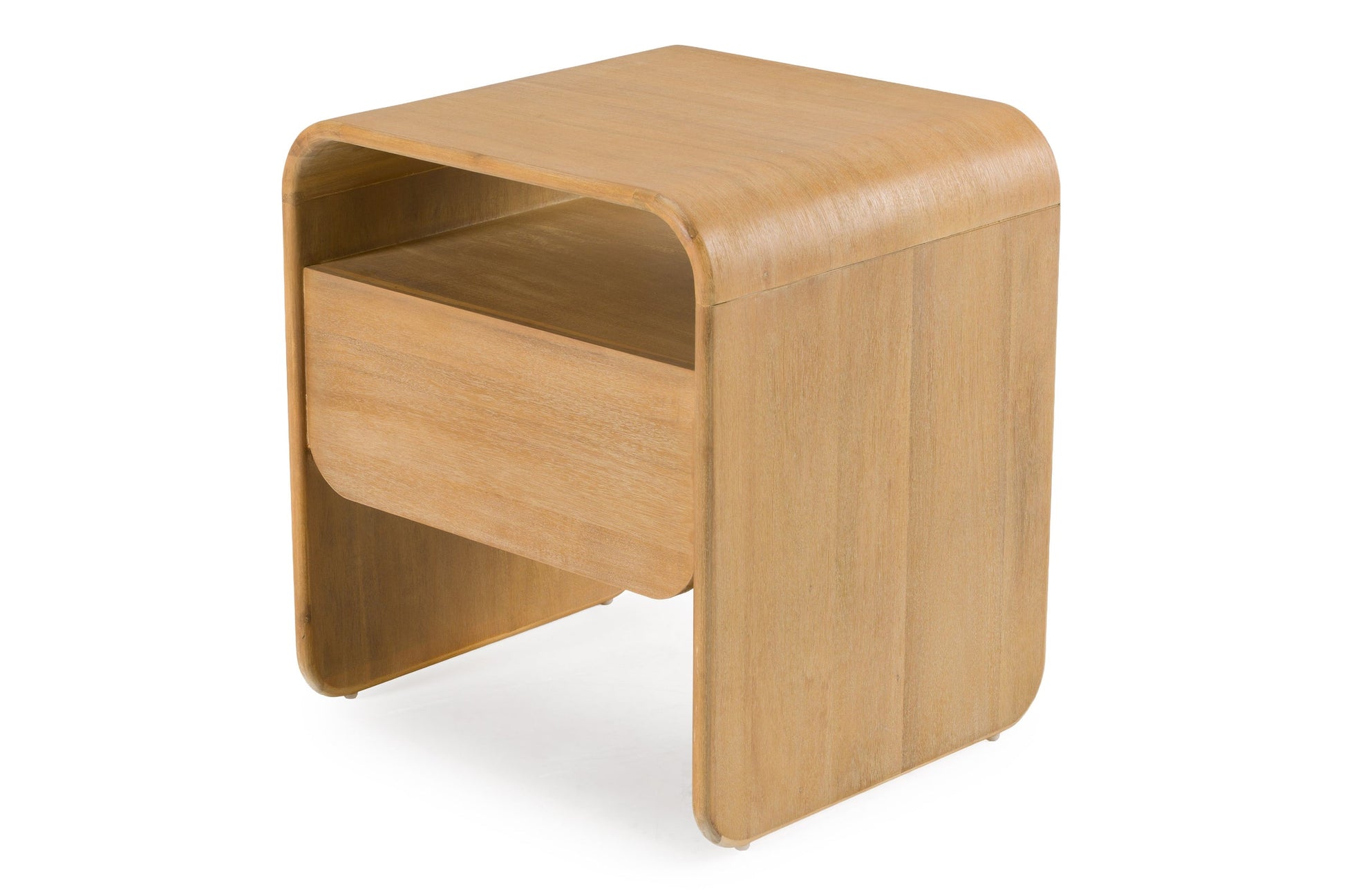 Dresden - Modern Natural Acacia 1-Drawer Nightstand