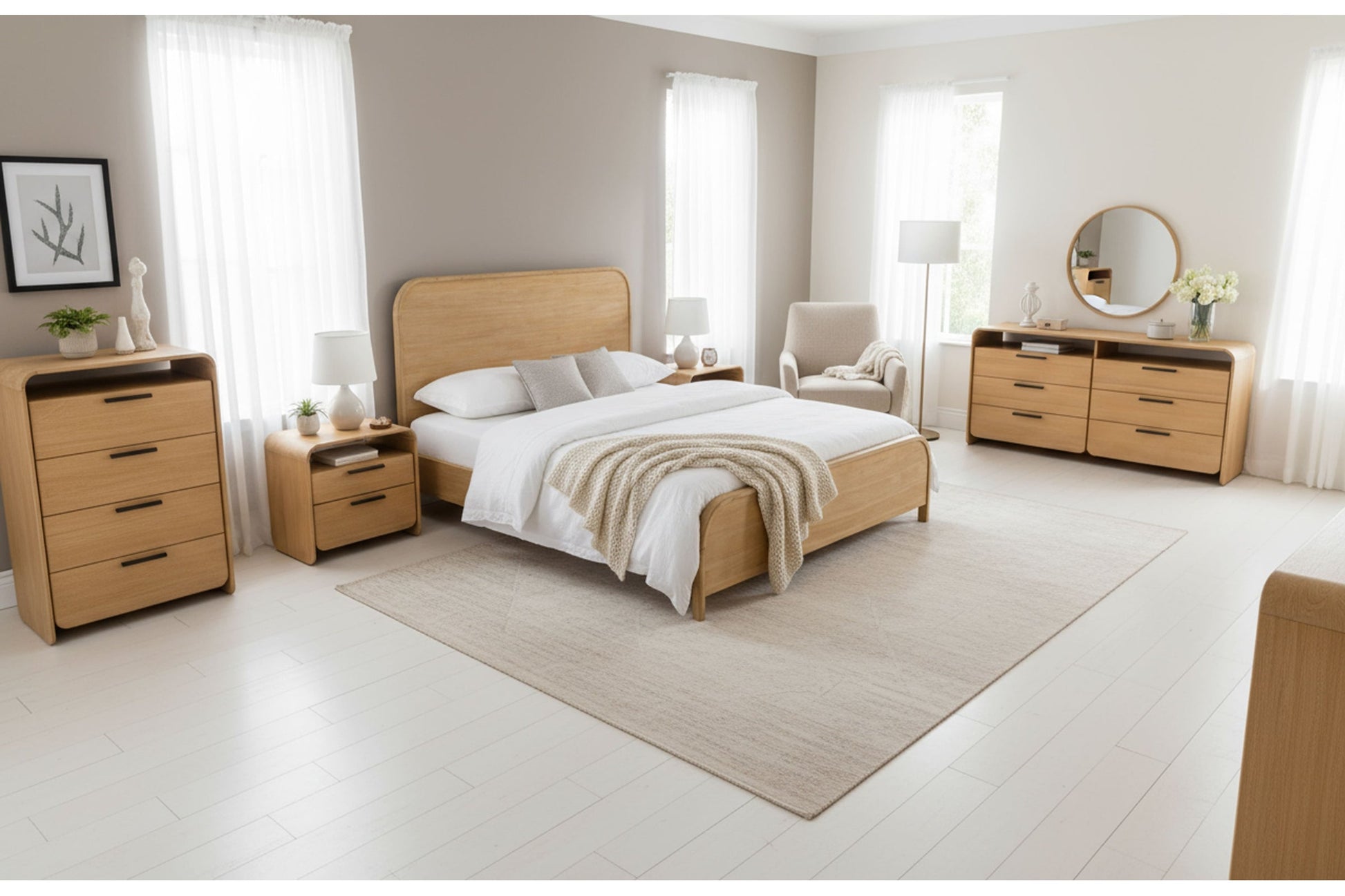 Dresden - Modern Natural Acacia Bed