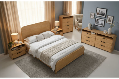 Dresden - Modern Natural Acacia Bed