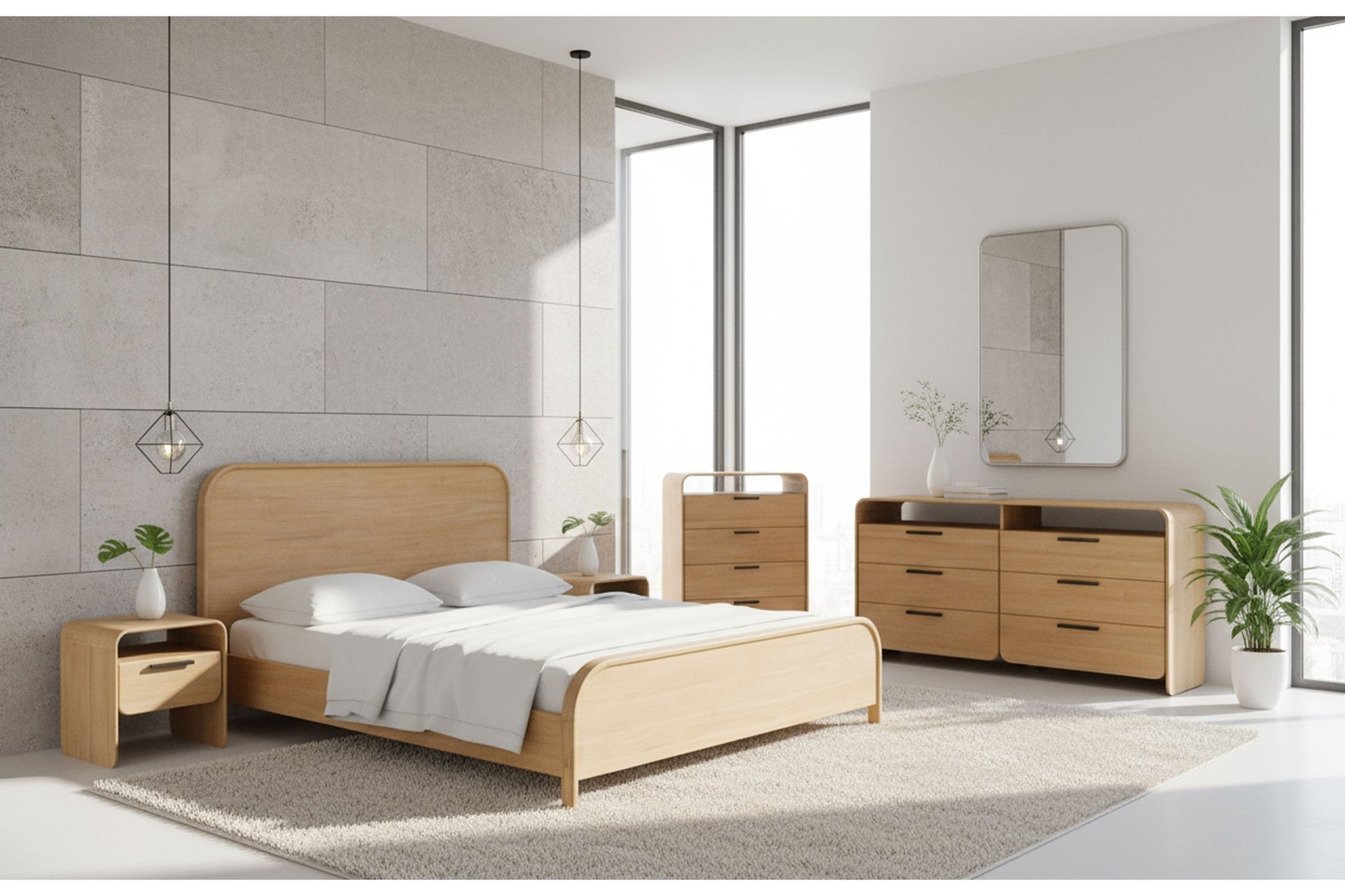 Dresden - Modern Natural Acacia 1-Drawer Nightstand