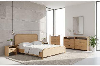 Dresden - Modern Natural Acacia 1-Drawer Nightstand