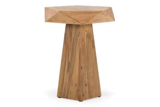 Duffy - Modern Acacia Pentagon End Table