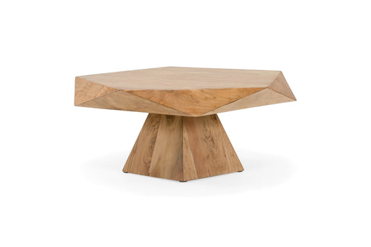 Duffy - Modern Acacia Pentagon Coffee Table