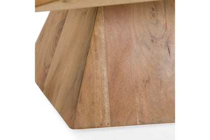 Duffy - Modern Acacia Pentagon Coffee Table