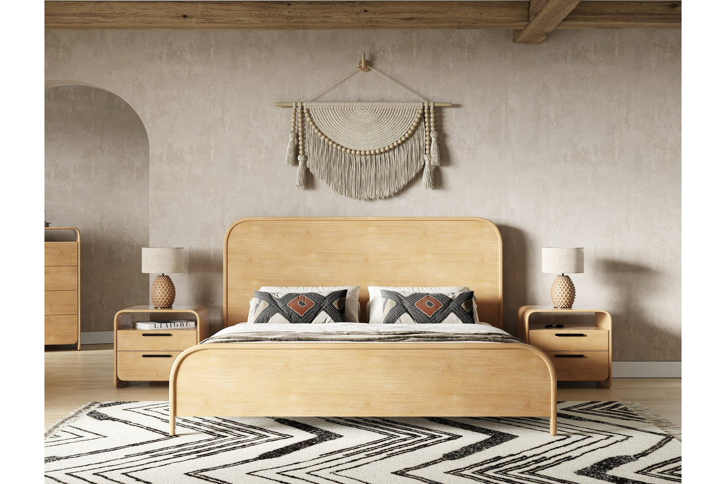 Dresden - Modern Natural Acacia Bed