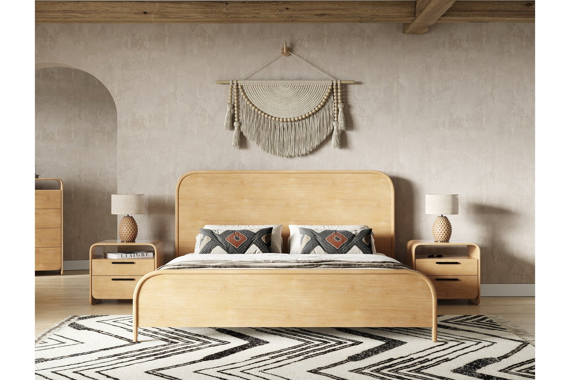 Dresden - Modern Natural Acacia Bed
