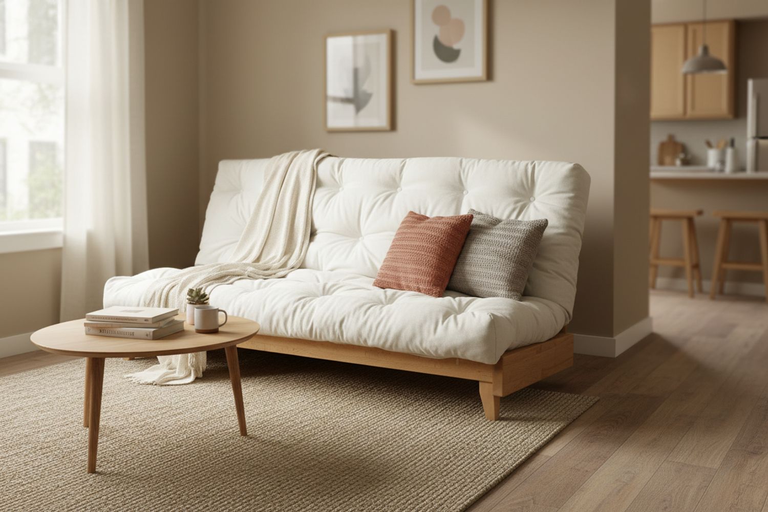 Akron Eco Futon Sofa Bed • Natural