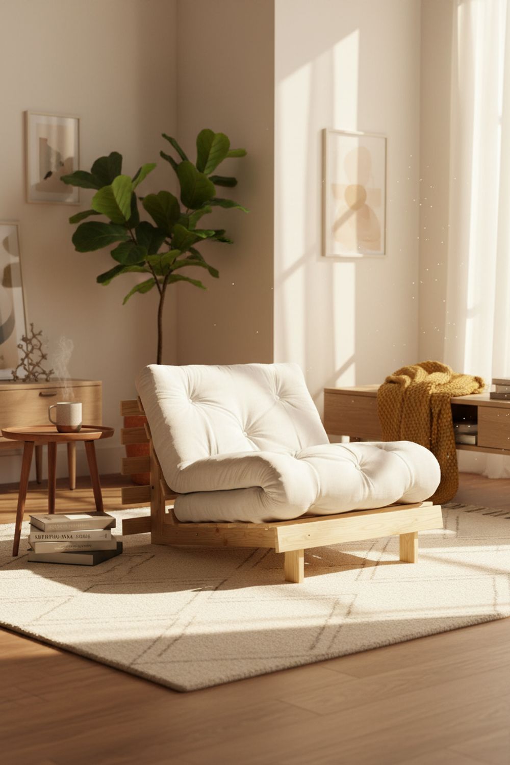 Sendai Tri-Fold Futon Sofa Bed • Twin