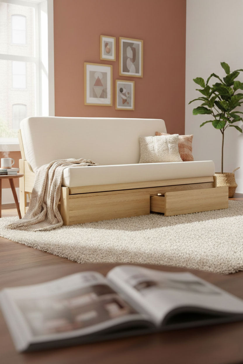 Virgo Eco Futon Sofa Bed • Natural