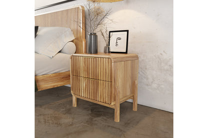 Mikala - Modern Natural Acacia Nightstand