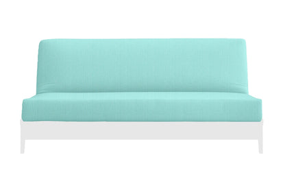 Natural 100% Cotton Fabric Futon Mattress Cover - Aqua - Comfort Pure