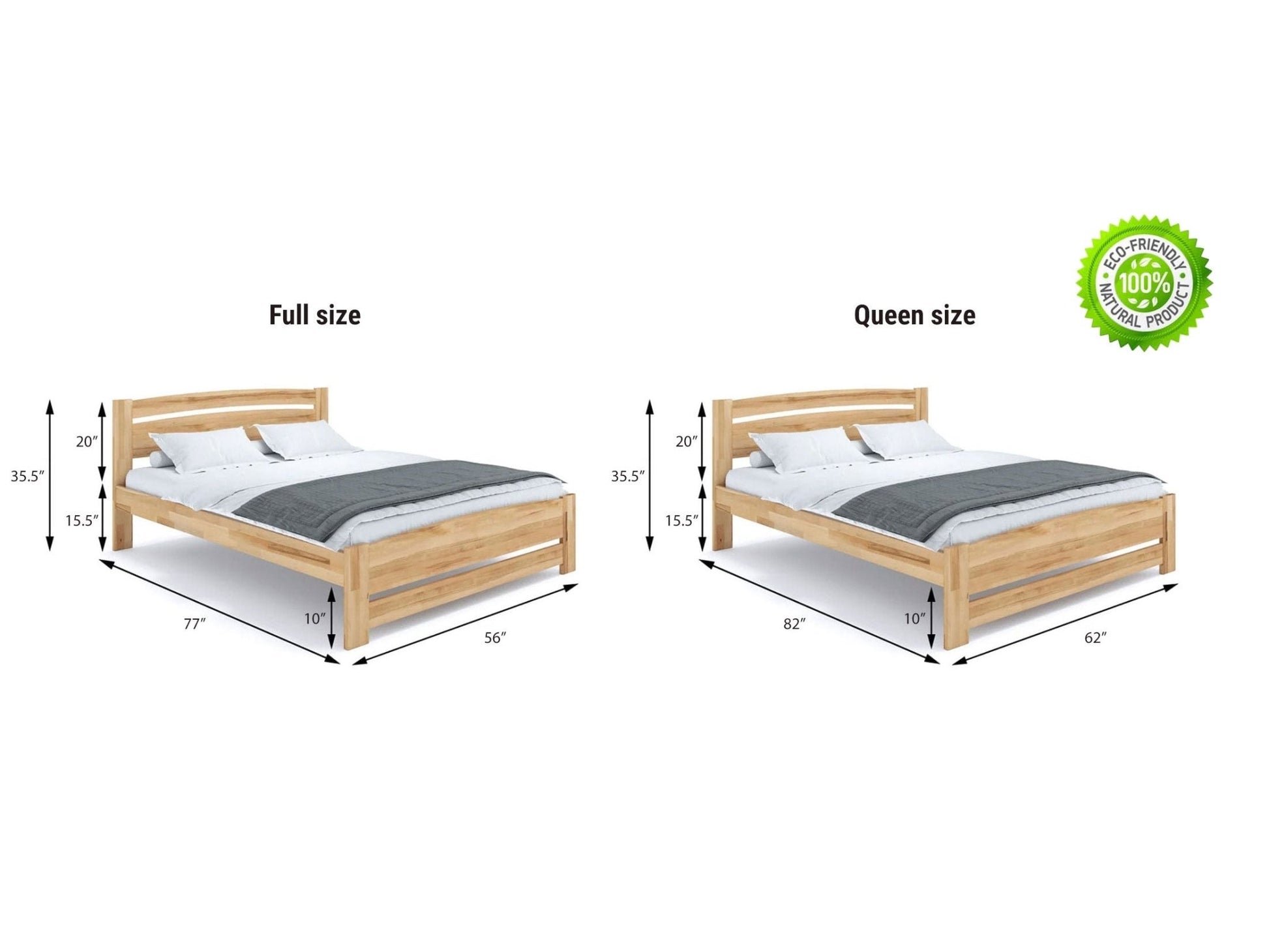 Sacramento Natural Chemical-Free Platform Bed - Comfort Pure